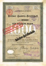 Artikelnr. AP325 Berliner Handelsgesellschaft 8 Anteilscheine mit Original-Unterschrift von Carl Fürstenberg