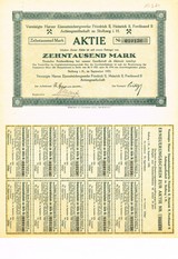 Artikelnr. AP373 Aktie der Vereinigte Harzer Eisensteinbergwerke AG von 1923 Nennwert 10000 Reichsmark