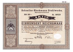 Artikelnr. AP706 Aktie vom März 1940 Wert 100 Reichsmark Nr.820