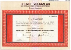 Artikelnr. AP182 Bremer Vulkan Aktie vom März 1986 Nennwert 50 D-Mark