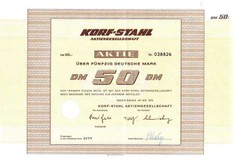 Artikelnr. AP181 Korf-Stahl Aktie vom Mai 1972 Nennwert 50 D-Mark