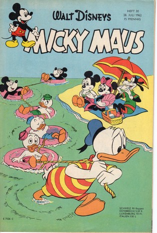 AP1618 Micky Maus 1962 Heft Nr.30 Zustand 1-  mit Sammelmarke