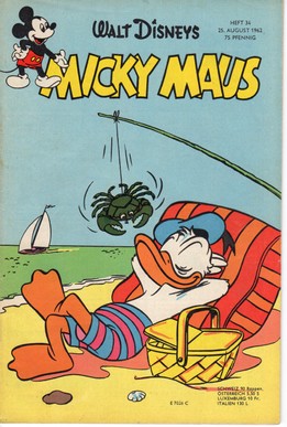AP1620 Micky Maus 1962 Heft Nr.34 Zustand 1-  mit Sammelmarke