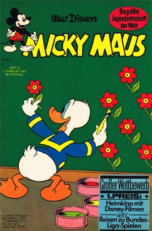AP1514  Micky Maus 1965 Heft Nr.6  Zustand 1-2  ohne Sammelmarke