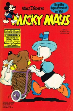AP1515  Micky Maus 1965 Heft Nr.15  Zustand 1-2  ohne Sammelmarke